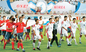 An inter-Korean friendly soccer game (2002)