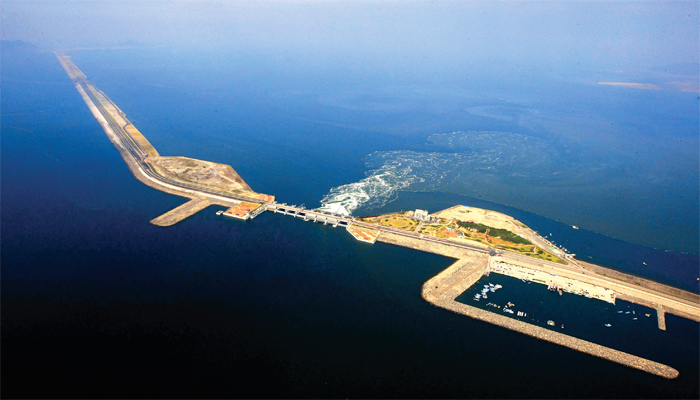 The Saemangeum Seawall (reputed to be the longest man-made seawall in the world) is currently