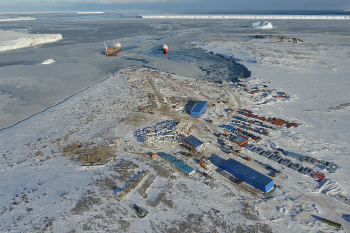  An aerial view of the Jangbogo Antarctic Research Station (Photo courtesy of the Ministry of Oceans and Fisheries) 