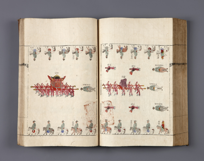 The book of royal protocols shows Queen Myeongseong's (1642-1684) wedding ceremony.궤.