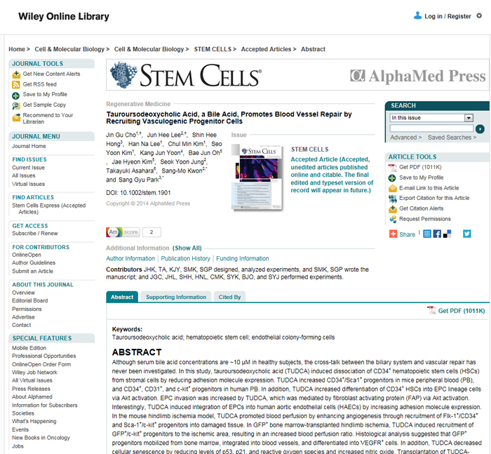 Research results are published in the online edition of Stem Cells. 