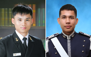 From left: Vu Dinh Thuc (photo courtesy of the Korea Naval Academy), Thawatchai Thonsangkaew (photo courtesy of the Korea Air Force Academy)