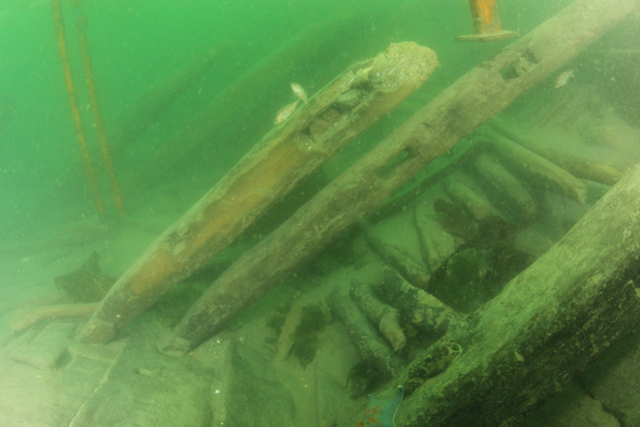 The Mado No. 4 ship is submerged in waters off Taean-gun County in Chungcheongnam-do Province.