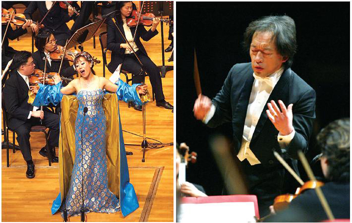 Vocalist Jo Su-mi (left) and Conductor-pianist Chung Myung-whun