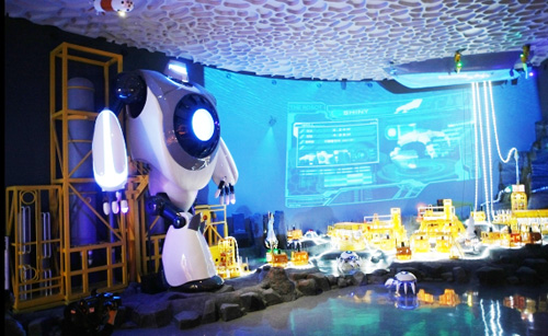 Robots journey in search of marine resources in the imaginative sea