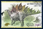 Korean postage stamps: a three-part dinosaur series