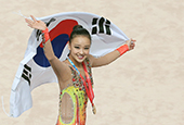 Son Yeon-jae wins gold in rhythmic gymnastics in Gwangju