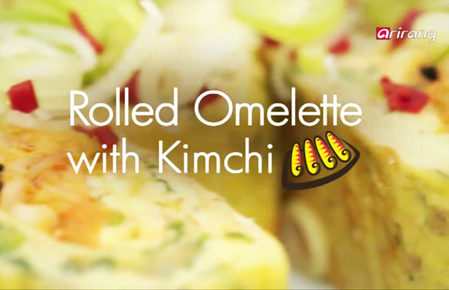 Rolled Omelette with Kimchi