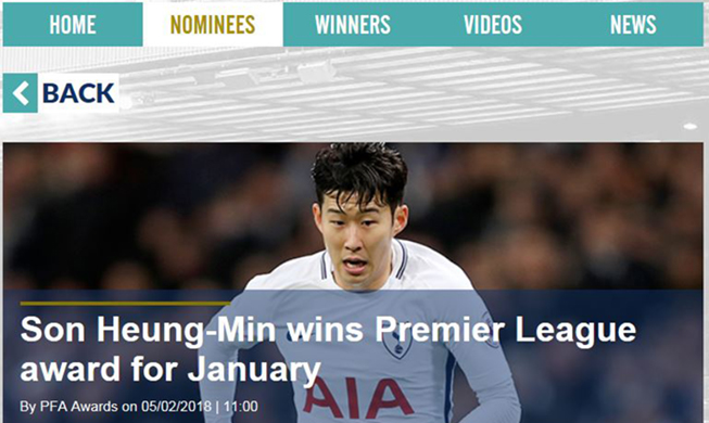 Son Heung-Min selected as fans’ player of the month