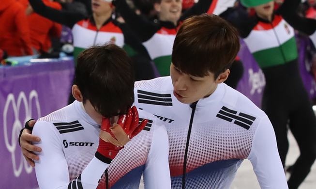 'Don’t cry, you’ve done well' Korean short-track athletes move the crowd on final day