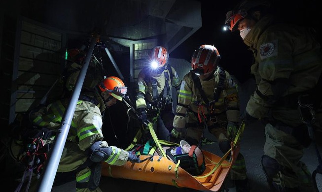 Korea Disaster Relief Team conducts trial all-night rescue