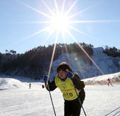 Korean cross-country skier training in Pyeongchang