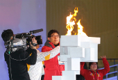 Torch lighting at opening ceremony