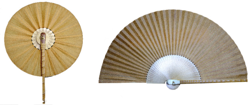 Korean Traditional Bamboo Hanji Hand Fan w/ Norigae Large Folding Gift LANDSCAPE 