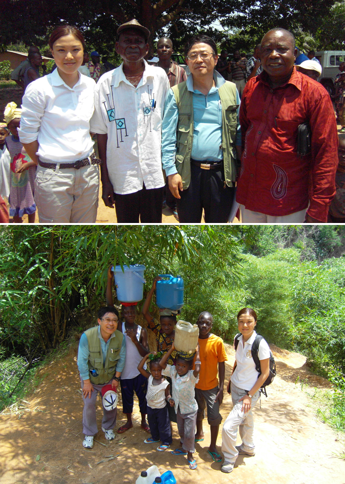 Workers from the Korea International Cooperation Agency aim at providing cleaner water in the Idiofa Territory. (photos courtesy of KOICA)