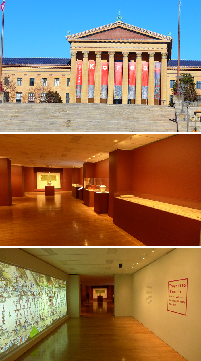 As part of a cultural exchange project, "Treasures from Korea" exhibition is held at the Philadelphia Museum of Art.