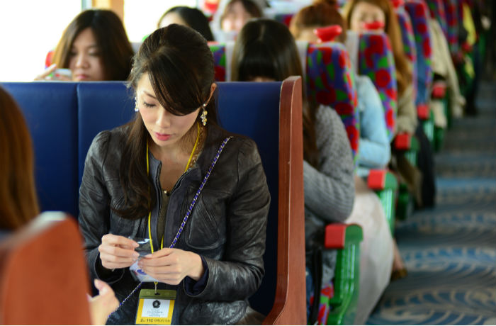 Passengers came from all over, but they shared one thing in common: they made the long trek to have a trip with TVXQ.