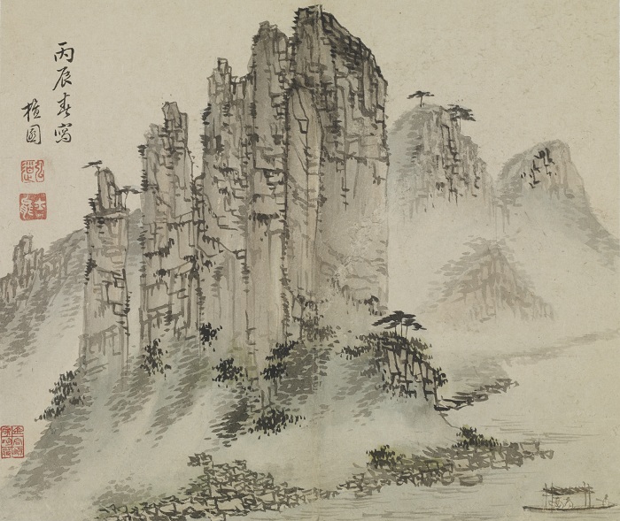 Oksunbong Peak is painted by Kim Hong-do. It is one of the most visited travel destinations in the area, located in Jecheon, North Chungcheong Province. (photo courtesy of the Chungju National Museum)