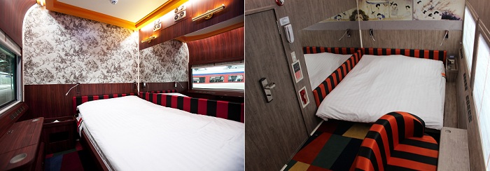 The Haerang train service has both deluxe rooms (left) and suites.