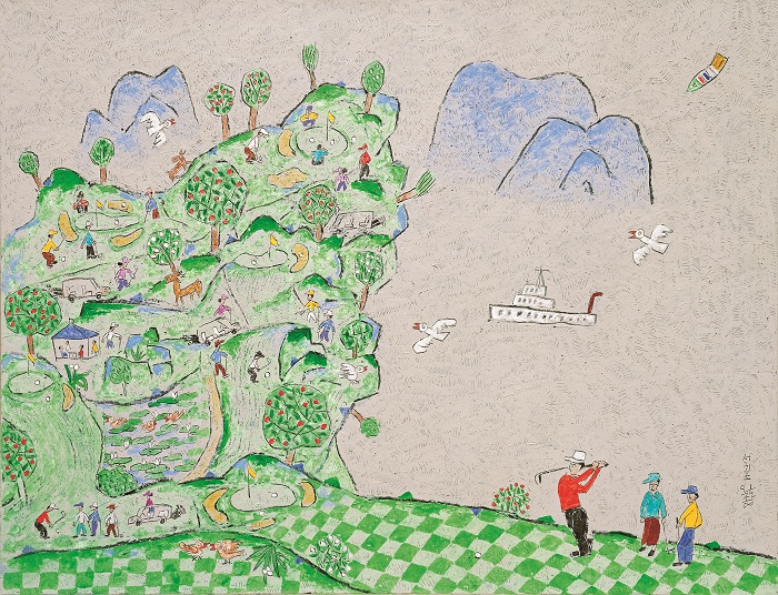 "The Middle Way of Jeju Life" (2011) is by Lee Wol Chong.