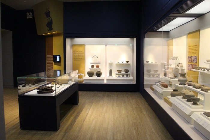 The exhibition hall at the NRICH displays pottery, ironware and artifacts from Korea's Three Kingdoms period (57 B.C.-A.D. 668).