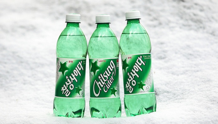 Chilsung Cider uses no caffeine, no artificial coloring and no artificial flavoring.