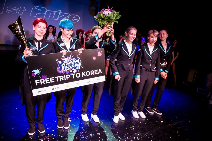 The group NEXT, winner of the festival, is now eligible to participate in the final rounds of the 2015 K-Pop Festival in Seoul this October.