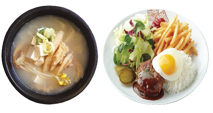 영동고속도로의 강릉휴게소에서는 초당두부와 황태로 맛을 낸 ‘초당두부 황태해장국’(왼쪽), 횡성휴게소에서는 횡성한우로 만든 ‘한우떡더덕 스테이크’를 맛볼 수 있다.