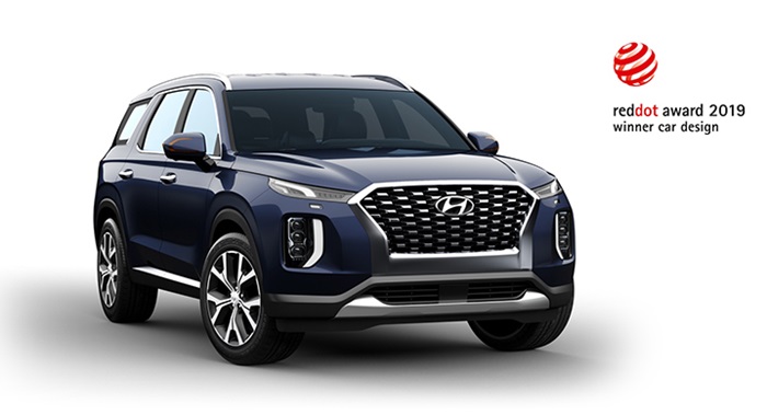 Hyundai Motor’s flagship SUV Palisade on March 25 won the 2019 Red Dot Award for “Product Design - Cars and Motorcycles.” (Hyundai Motor Company)