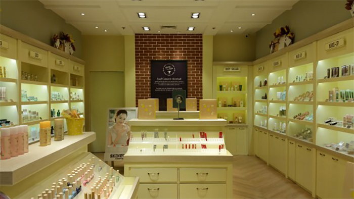 The Skin Food outlet is at the SM City Davao shopping mall in the Philippines.