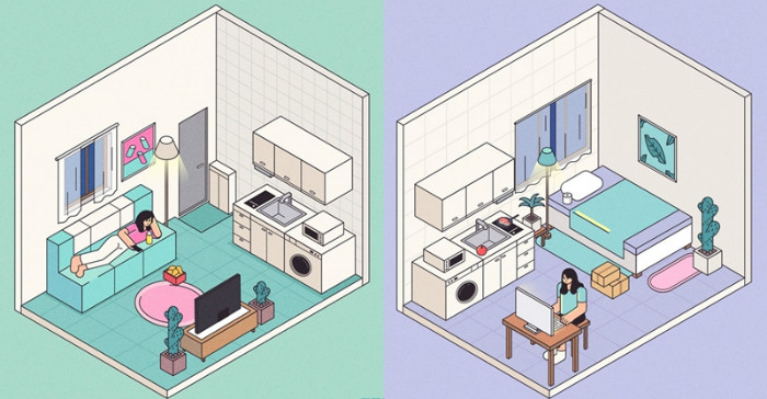  
The so-called one room is a type of housing unit in Korea. (iclickart) 
