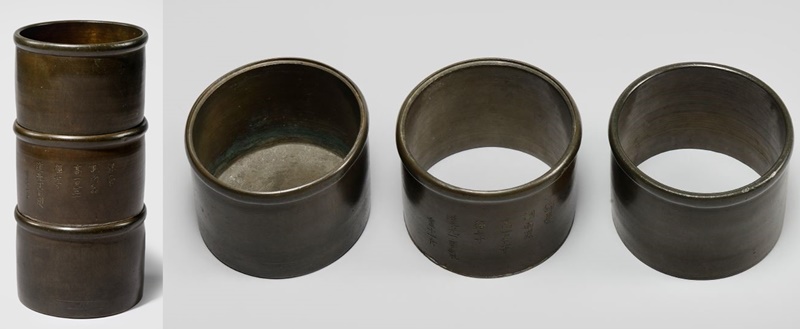 The rain gauge from the Chungcheong-do Provincial Office in Gongju, which was made in 1837, will be designated as a National Treasure. The photo above shows the Gongju rain gauge (left) and its separate parts.