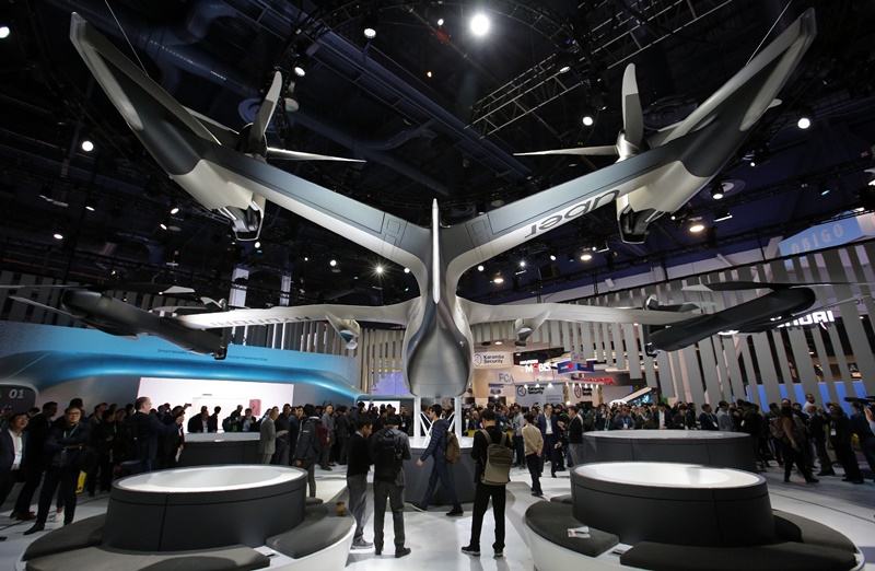 Hyundai Motor on Jan. 7 unveils its first concept personal air vehicle named the S-A1 at the CES 2020 held in Las Vegas. (Yonhap News)