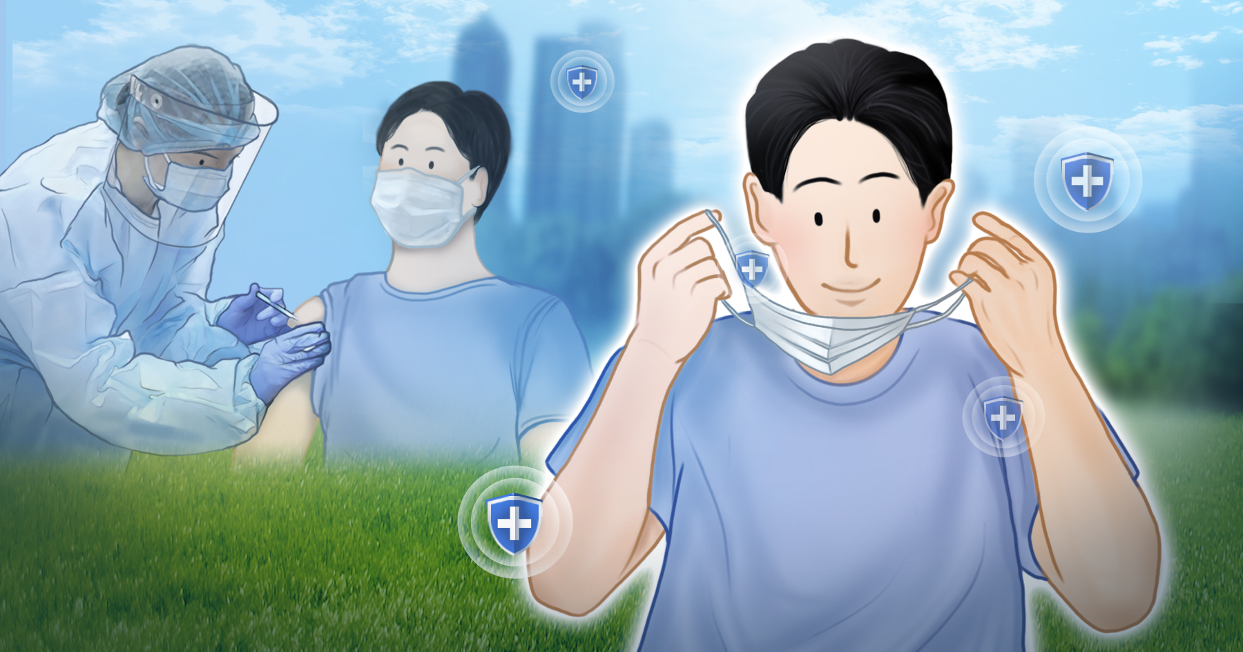 ▲ 1일부터 전국적으로 코로나바이러스감염증-19 백신 접종자의 실외 마스크 착용 의무가 완화된다. 연합뉴스