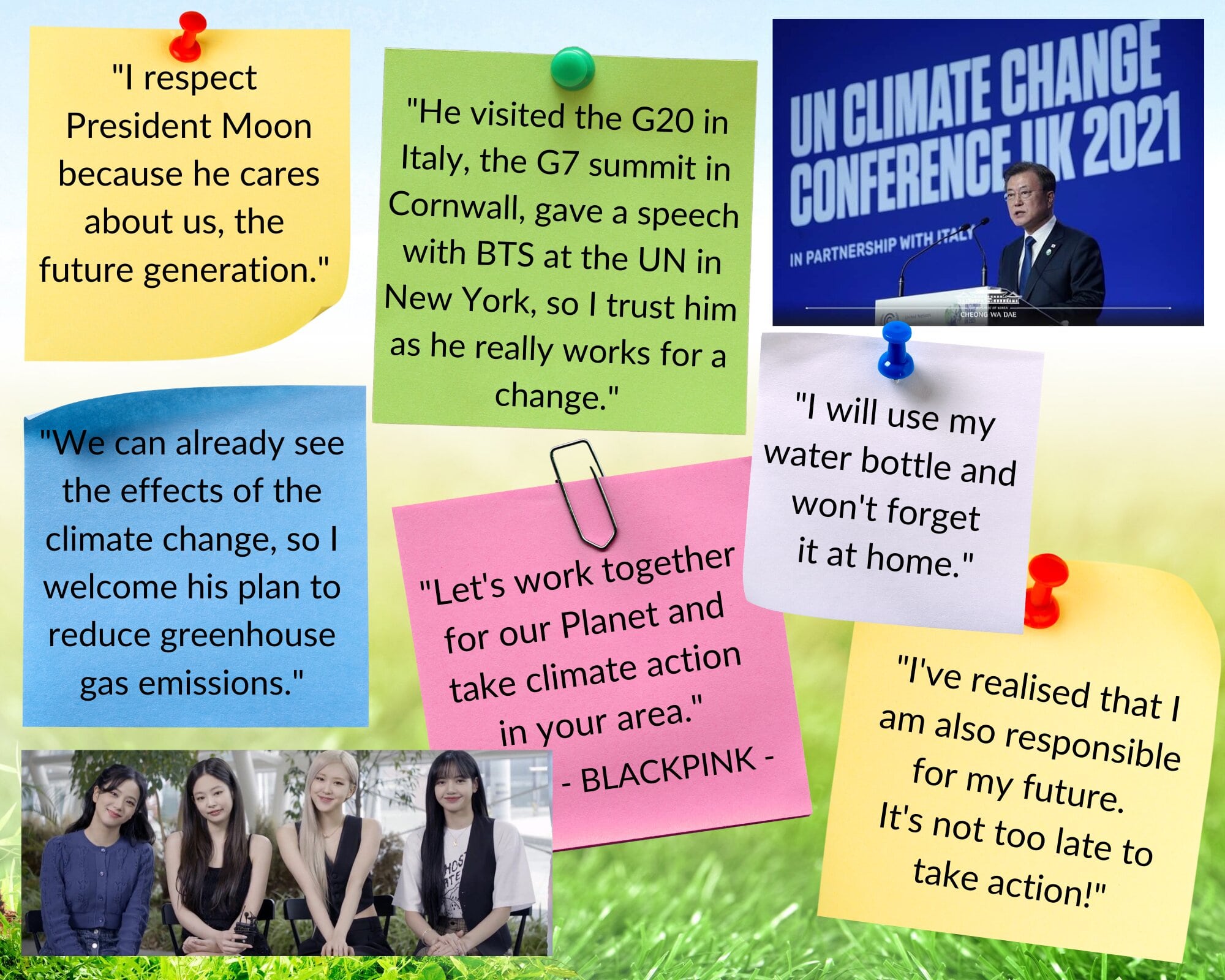Students’ reflections on President Moon and BLACKPINK’s message.