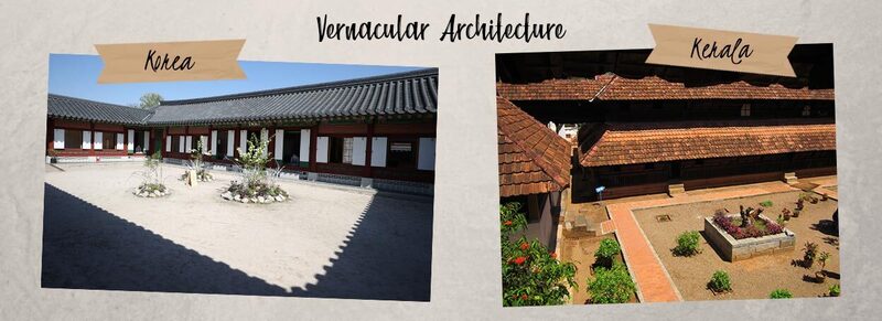 Courtyards of Korean and Kerala traditional architecture.