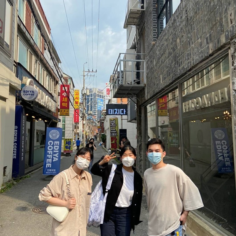 Abdurashid with his friends. 