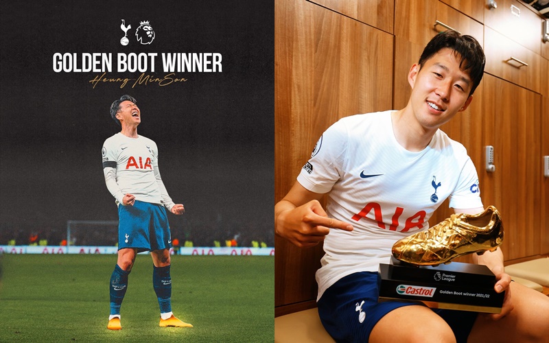 Son Heung-min on May 22 scored two goals in the season finale against Norwich City to win the Golden Boot, the honor going to the EPL's leading scorer for the season. (Tottenham Hotspur's official Facebook page)