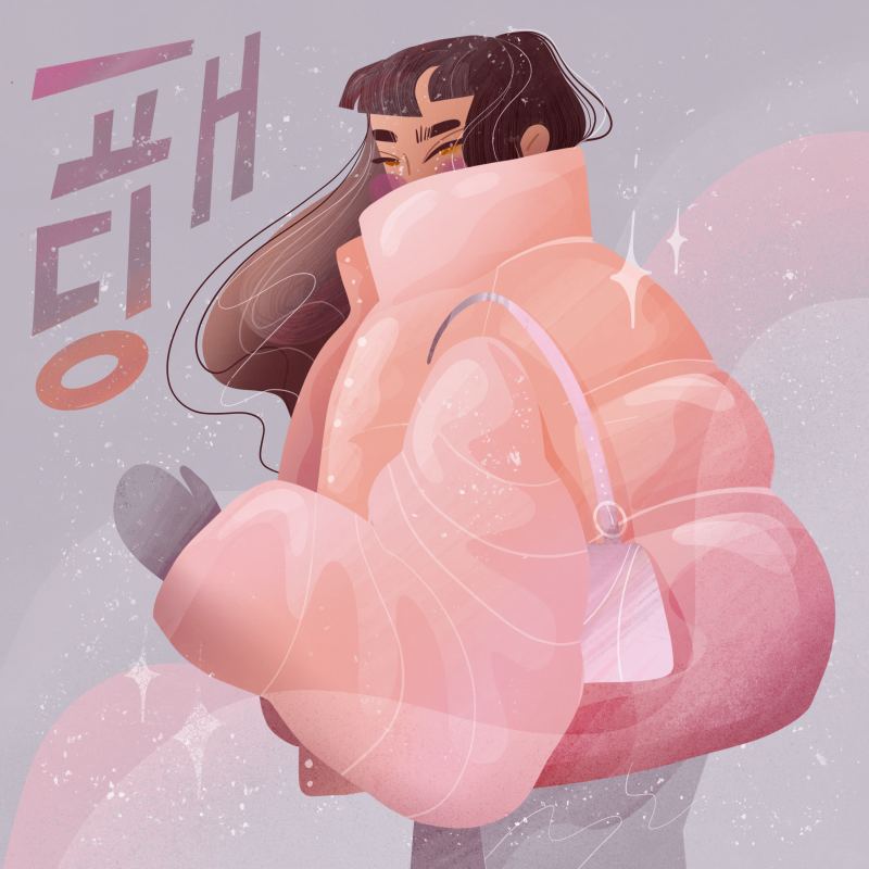 This young artist enjoys being inspired by hangeul to create stunning works.