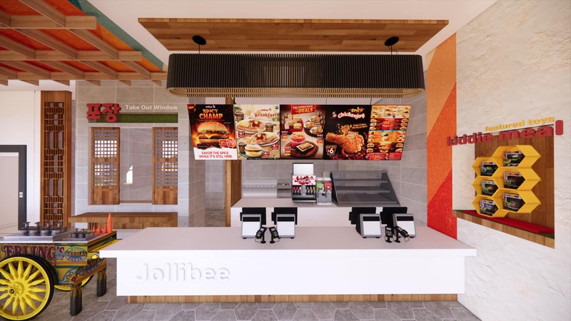 Jollibee designed similar to Korean chicken store.