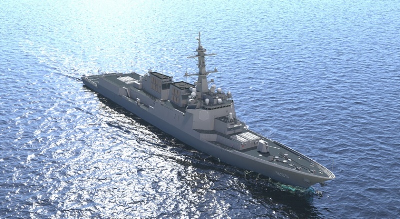 An image of the next-generation Aegis destroyer Jeongjo the Great at sea (Republic of Korea Navy)