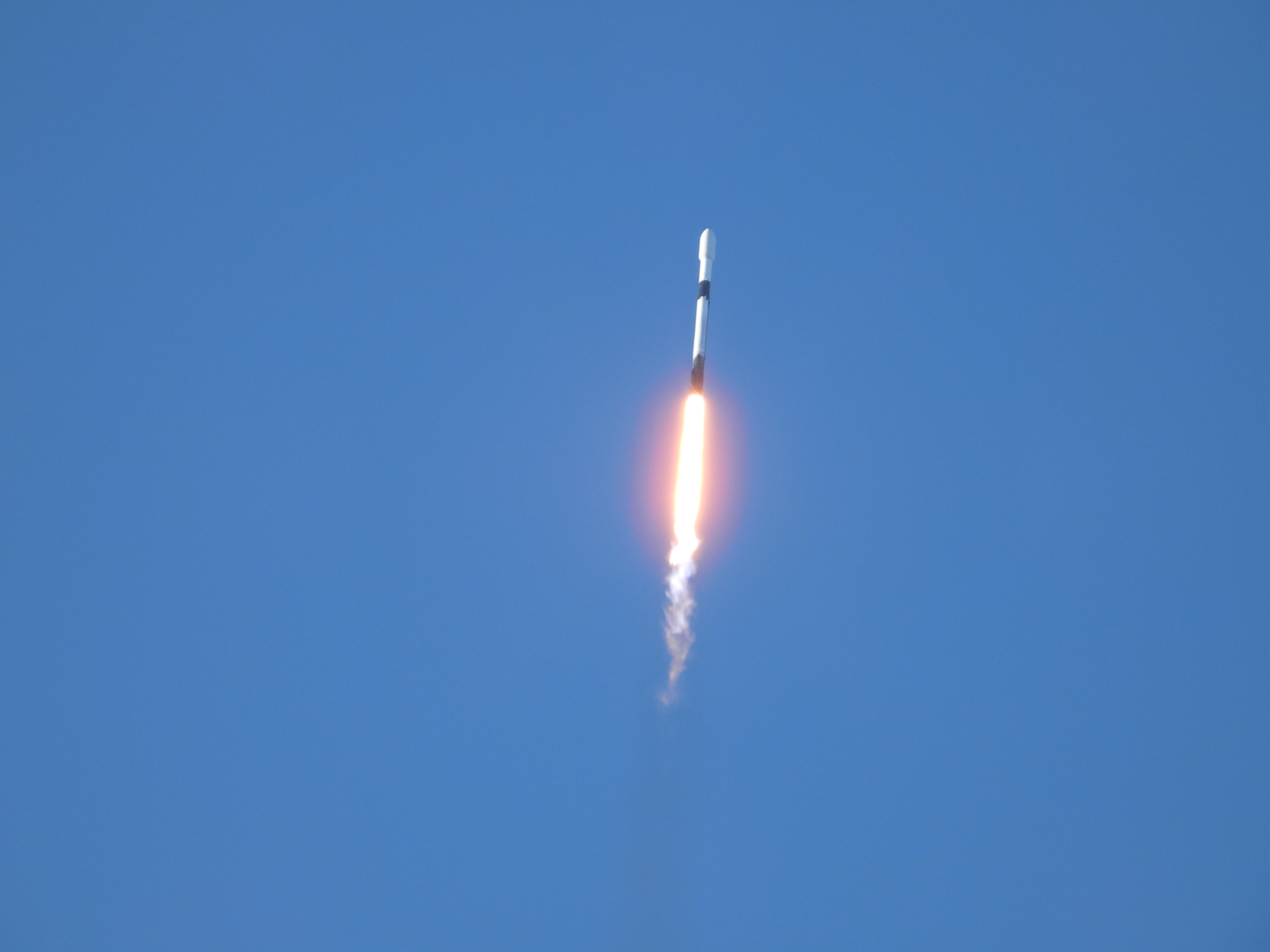 The SpaceX Falcon 9 rocket carrying the nation's first lunar orbiter Danuri on Aug. 5 at 8:08 a.m. is launched from Cape Canaveral Space Force Base in Cape Canaveral, Florida. (Korea Aerospace Research Institute)