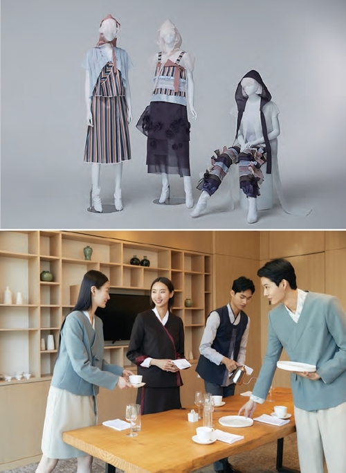 왼쪽부터 ‘2022 한복디자인프로젝트 공모전’ 대상 수상작과 한복 교복