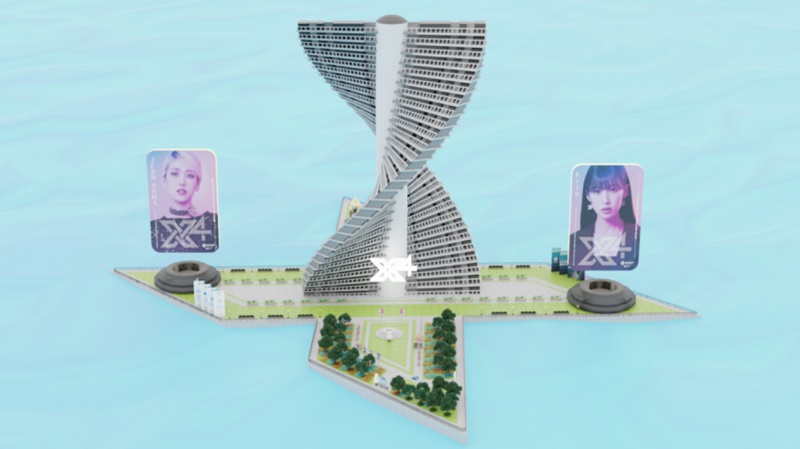 This is an image of X4 Entertainment's building in the virtual space. (Busan Metropolitan City)