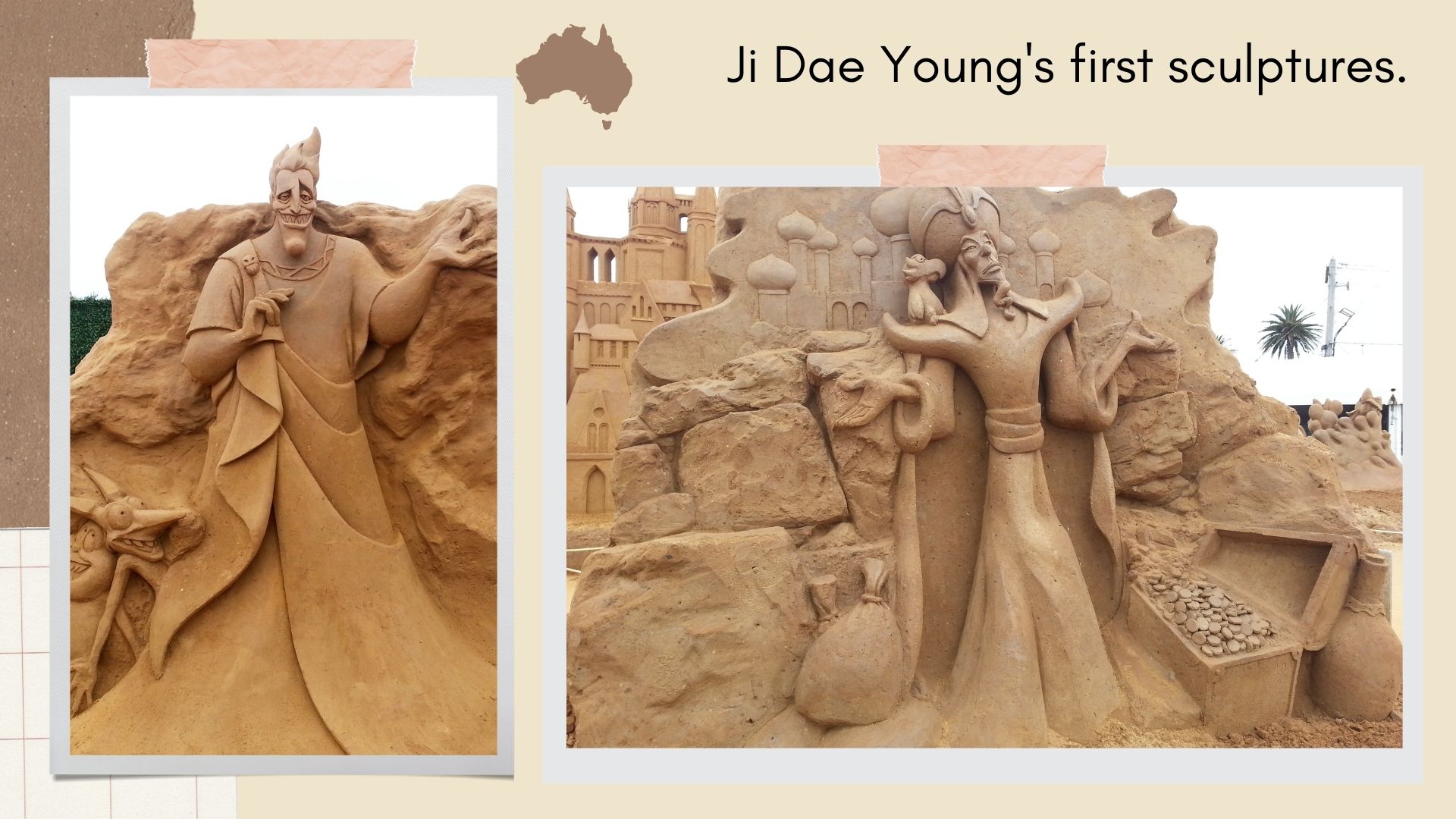 Ji Dae Young's first sculpture for the test in Australia. 