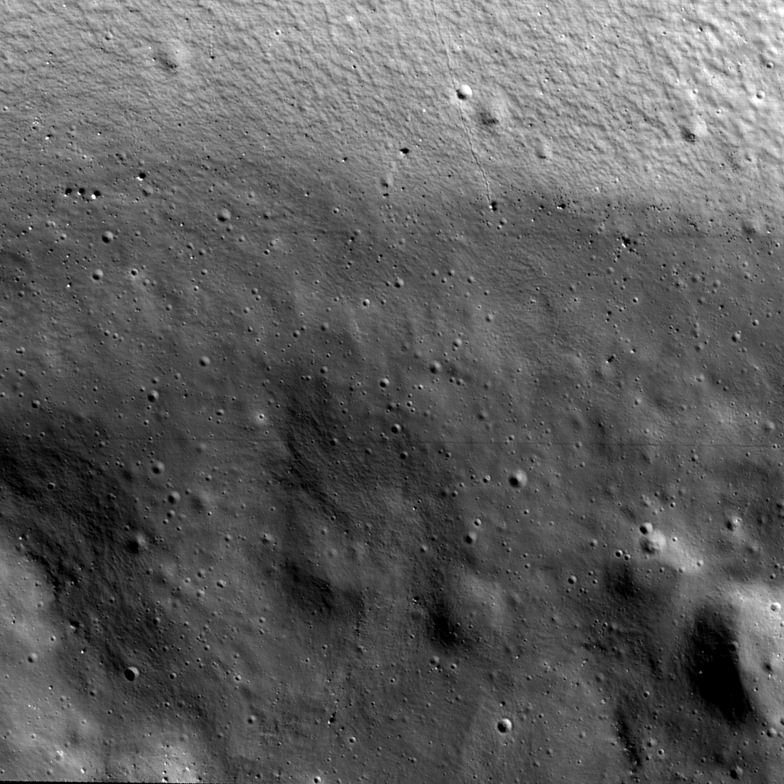 This image is of a permanently shadowed region on the moon's north pole filmed by ShadowCam, the NASA-funded high-resolution camera installed on Korea's first lunar orbiter Danuri. (Korea Aerospace Research Institute)
