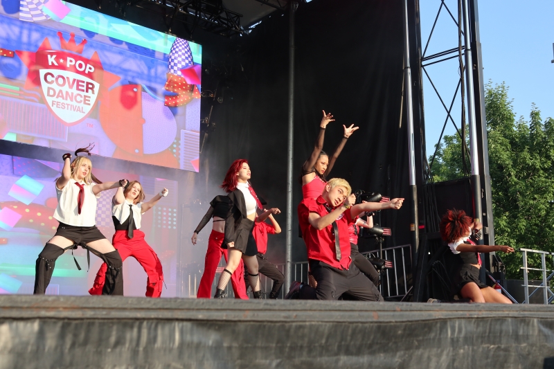 A dance team on June 10 competes at this year's K-pop Cover Dance Festival in Canada as part of K-Fest in Ottawa, Canada. 