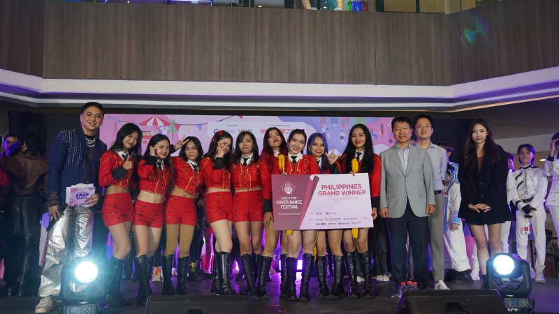 The group Alpha on July 1 poses for a photo after winning this year's K-pop Cover Dance Festival in Pasig, Metro Manila. 