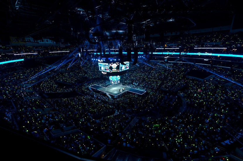 This is a scene from this year's KCON LA on Aug. 18 at Crypto.com Arena in Los Angeles. 