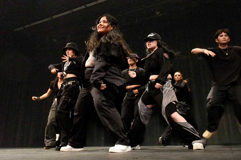 Students of a course on K-pop dance theory and history on Sept. 6 perform at an open showcase hosted by San Diego State University in San Diego, California. 